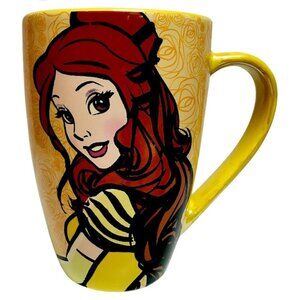 DISNEY PARKS BEAUTY & THE BEAST PRINCESS "BELLE" 16OZ COFFEE-TEA MUG YELLOW